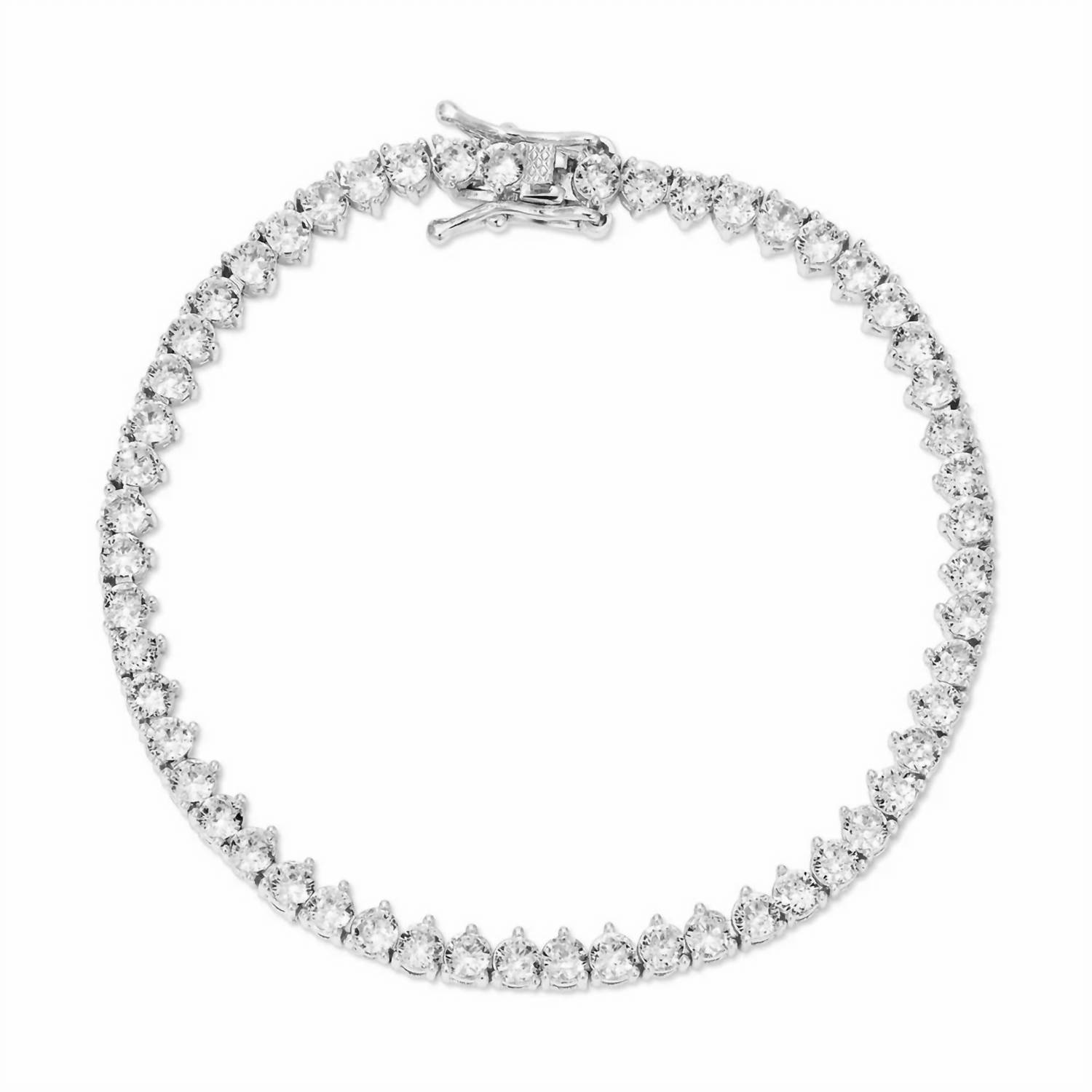 New Joy Dravecky Womens Naples 3 Prong Tennis Bracelet In Silver 35$